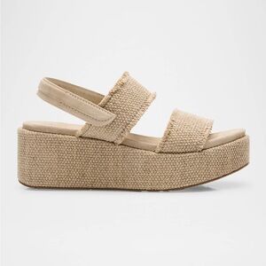 NWOT!! Pedro Garcia Natty Linen Flatform Sandals color Flax size EU36